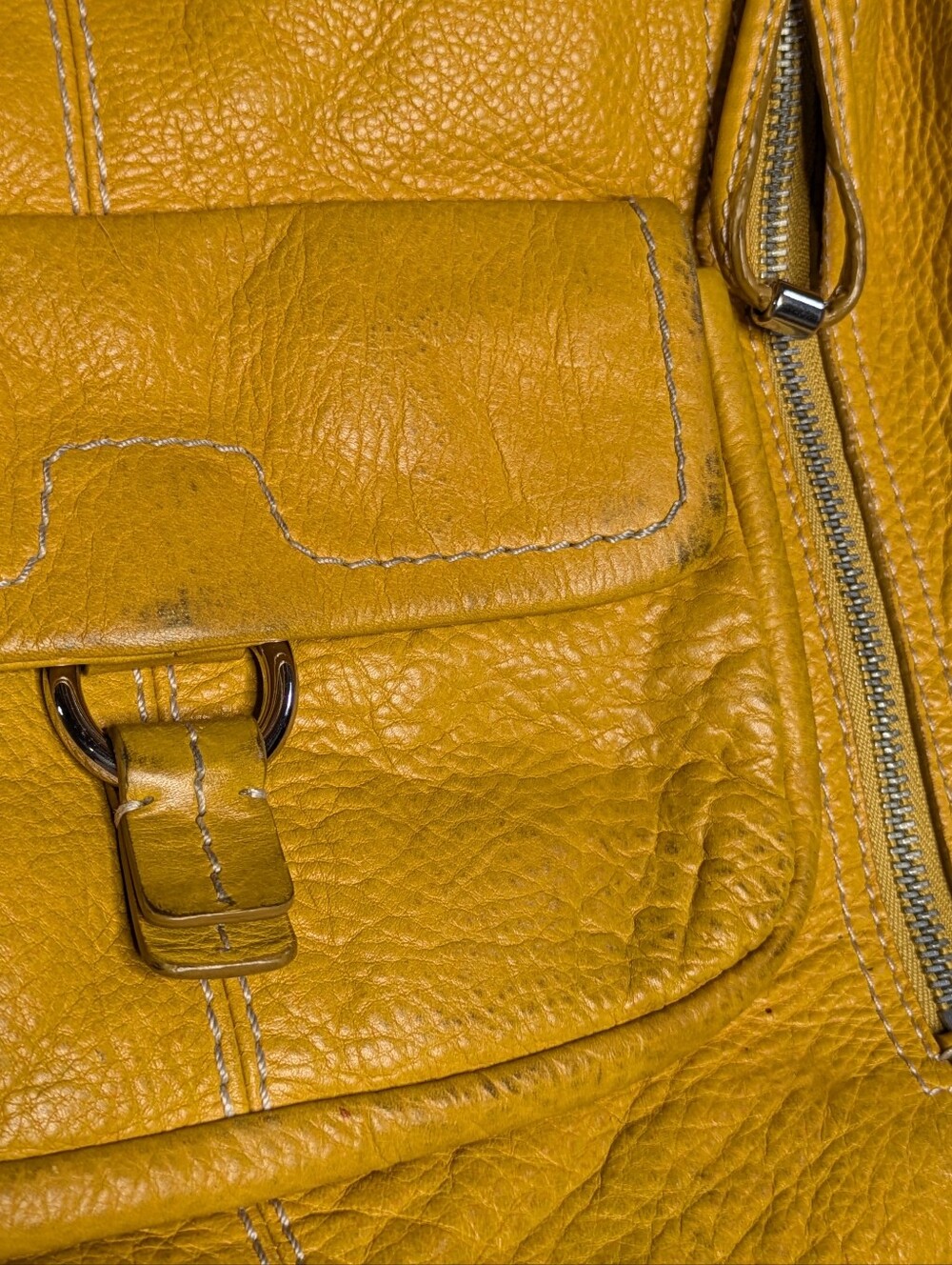 Banana Republic Yellow Orange Leather Shoulder Bag - Picture 2 of 10